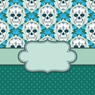 Vector vintage frame with skulls N13