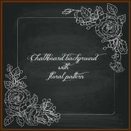 Floral chalk drawing on blackboard N2