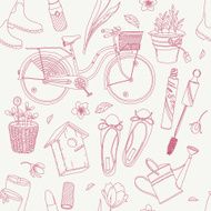 Vector pattern on spring season lifestyle