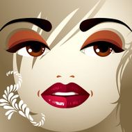 Face makeup Lips eyes and eyebrows of an attractive woman N6