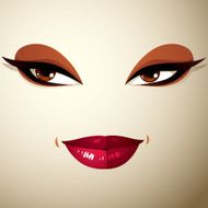 Facial expression of a young pretty woman Coquette lady visage N8