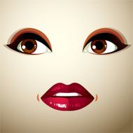 Parts of the face young beautiful lady bright make-up N6