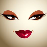 Face makeup lips and eyes of an attractive woman N4