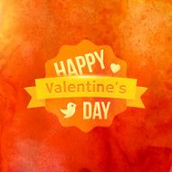 Watercolor Happy Valentines Day Typography Vector Background
