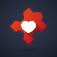 Puzzle piece icon with a heart