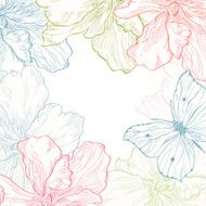Card with butterfly flowers N2