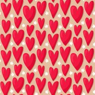 Seamless pattern with hearts and flowers N5