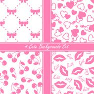 Cute four seamless set pink