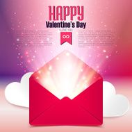 Valentine&#039;s day postcard with love letter