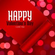 Valentine&#039;s Day greeting card love message on red ribbon