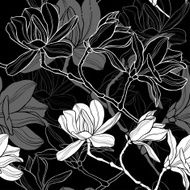 Monochrome seamless background with magnolia N2
