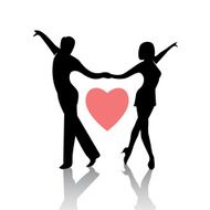 Dancing couple isolated on a white background