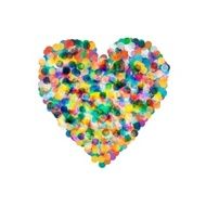 heart shaped confetti falling down N4
