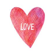 Hand-drawn painted red heart N3