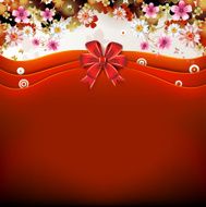 Red background with flowers N2