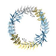 hand drawn floral wreath N6