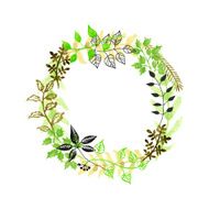 hand drawn floral wreath N7