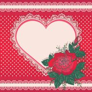 Greeting card with red rose flower