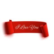 I Love You banner isolated on white background