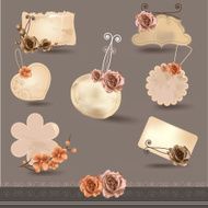 Vector set floral paper banners