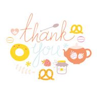 Thank you design with sweets