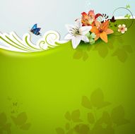 Green background with lilies N2