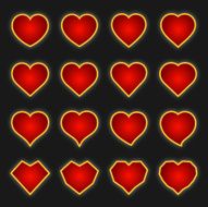 Glowing Heart Shapes
