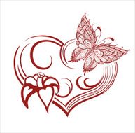 Decorative composition of curls and ornamented abstract silhouet N2