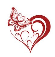 Decorative composition of curls and ornamented abstract silhouet N3