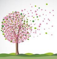Spring background with flowering tree