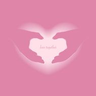 Hand love together heart sign Vector valentine&#039;s concept