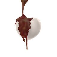 White heart with chocolate melt Vector valentine&#039;s concept