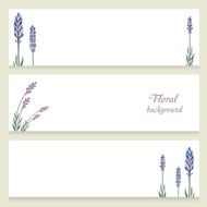 Watercolor floral vector banners N2
