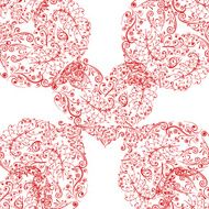 Seamless pattern with lacy hearts