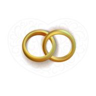 Gold ring with abstract heart shape Vector idea concept
