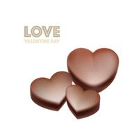 Chocolate heart shape Vector object