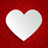 Valentines day greeting card with paper cut heart