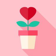 Pot with flower heart