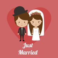 Wedding design over pink background vector illustration