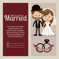Wedding design over beige background vector illustration N2