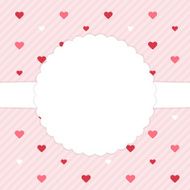 Pink template card with red hearts