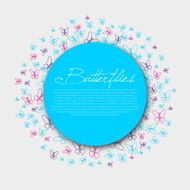 Greeting card Paper Butterflies and circle for yout text N2