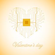 Printed circuit board with processor in the form of heart N3
