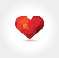 Vector Lowpoly Geometric Mosaic Heart