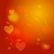 Abstract red background light glare Heart Valentine's day card vector