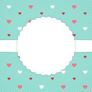 Blue template card with red and white hearts