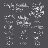 Set of elements birthday greetings