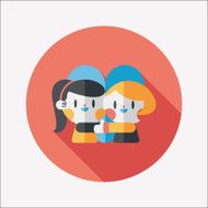Valentine&#039;s day couple flat icon with long shadow eps10 N105