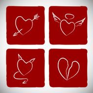 Hand Drawn Chalk Hearts Collection