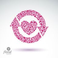 Loving heart floral illustration with update arrows beautiful N2